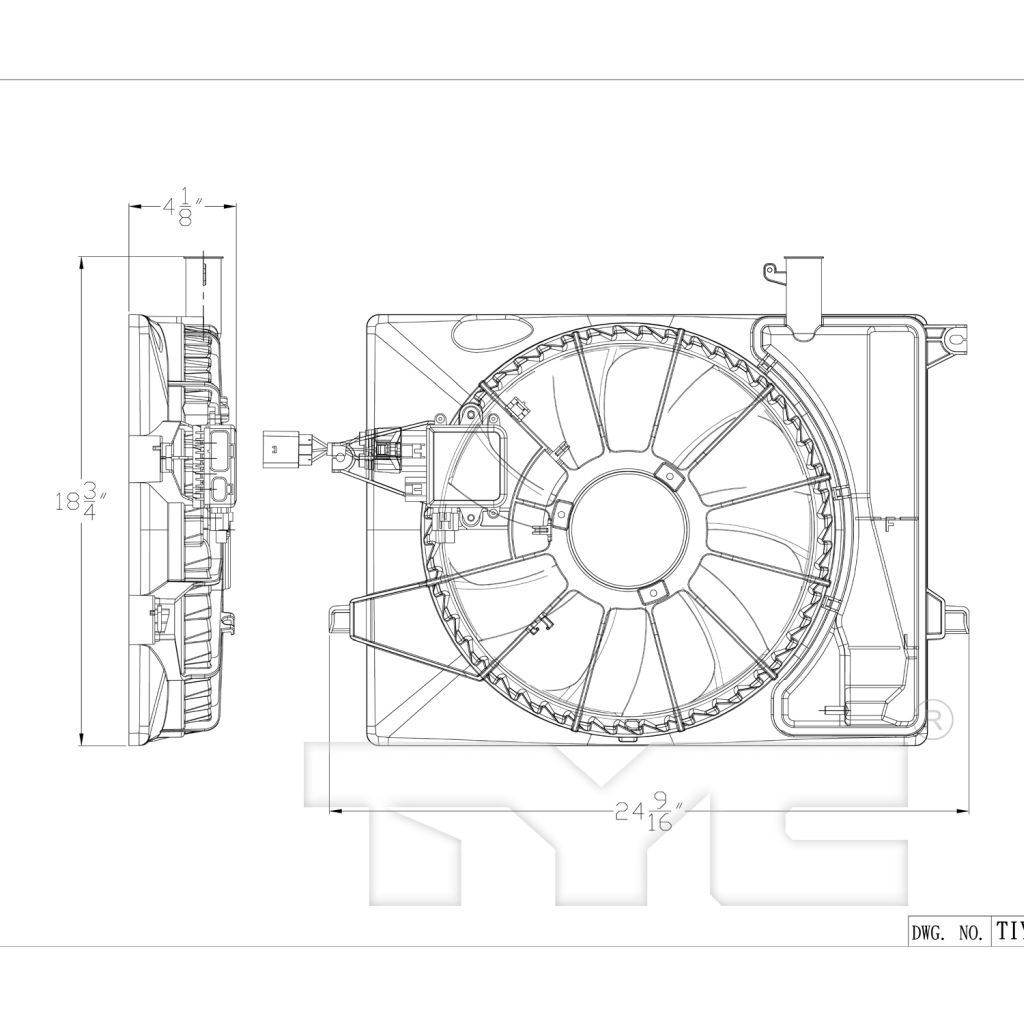 KIA FORTE SEDAN RADIATOR FAN ASSEMBLY OEM#25380B0000 2017-2018 PL#KI3115151