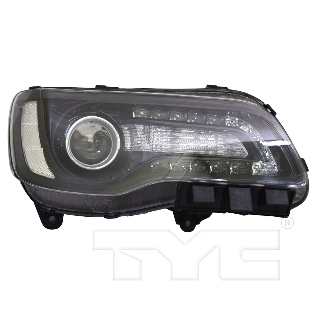 CHRYSLER 300 HEAD LAMP ASSY RIGHT (Passenger Side) (HALOGEN)(W/PROJECTOR)(BLACK BEZEL) OEM#68402948AA 2018-2023 PL#CH2503331