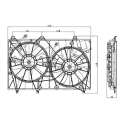 TOYOTA HIGHLANDER HYBRID RADIATOR & A/C FAN ASSY (DUAL FAN) OEM#1671120190-PFM 2008-2010 PL#TO3115153