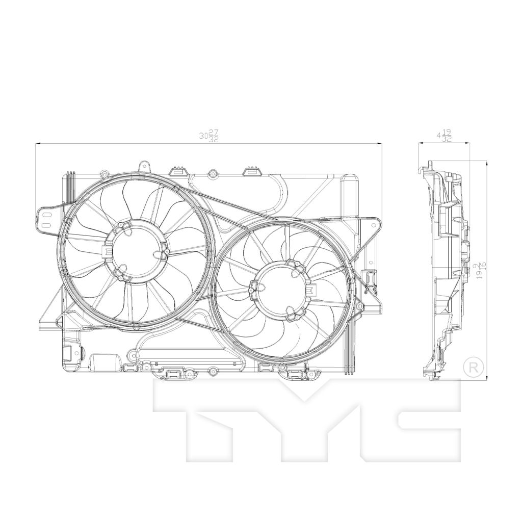 2008-2009 CHEVROLET / PONTIAC Radiator cooling fan assy OEM# 19130587-PFM PL# GM3115241