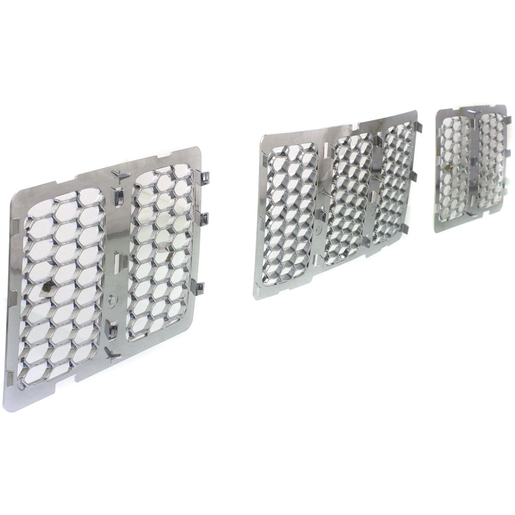 JEEP GRAND CHEROKEE GRILLE INNER MESH CHROME (3pcs) (HONEYCOMB)(SUMMIT)**CAPA** OEM#68143075AB 2014-2016 PL#CH1200366C