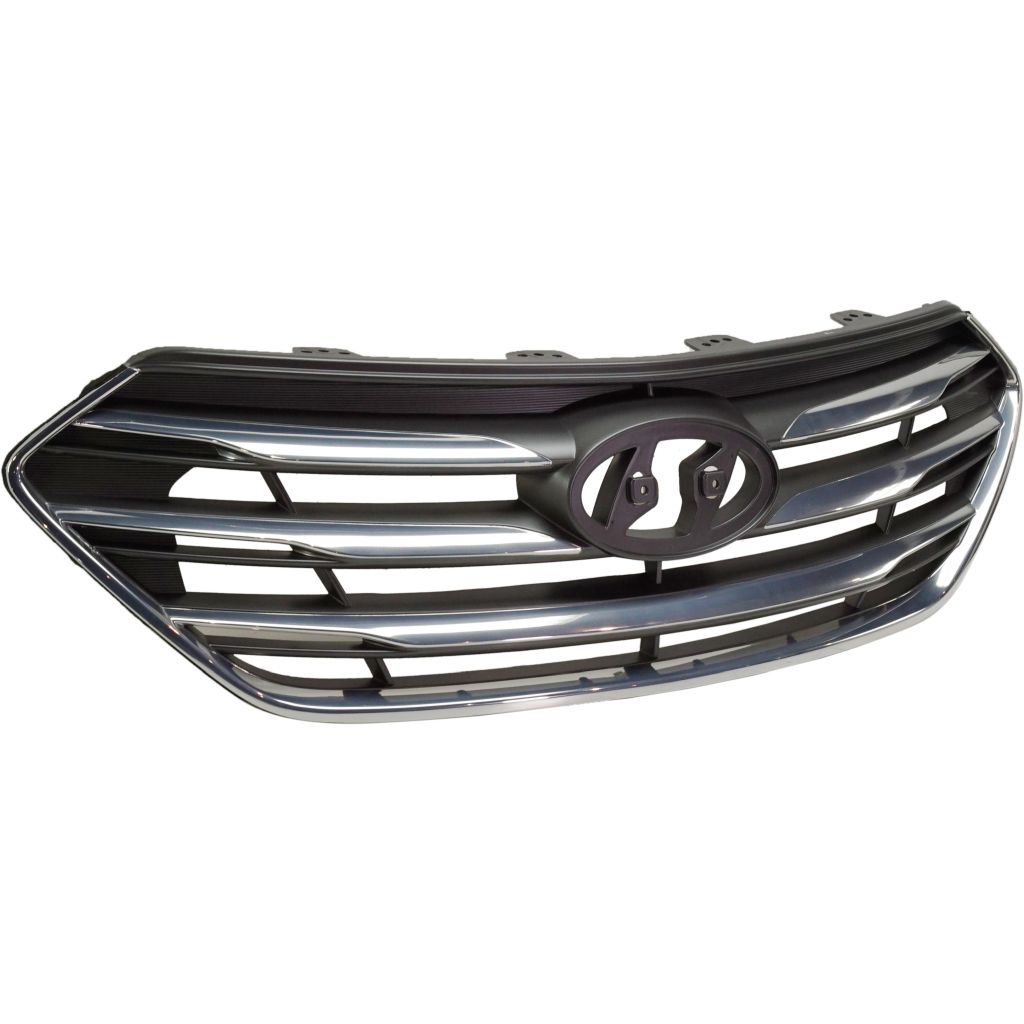 HYUNDAI SANTA FE SPORT (2.0/2.4L) GRILLE GRAY (W/SMOKED CHROME MLDG)(WO/CAMERA) OEM#863514Z500 2017-2018 PL#HY1200201