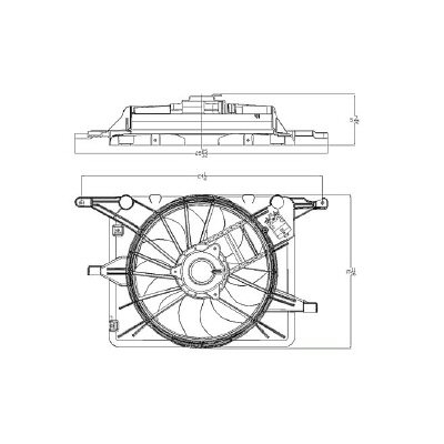 PONTIAC SOLSTICE RADIATOR & A/C FAN ASSY (W/O TURBO)(SINGLE FAN) OEM#19130491 2006-2009 PL#GM3115214