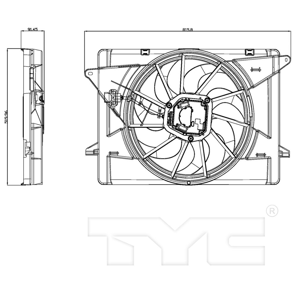 CHRYSLER PACIFICA RADIATOR & A/C FAN ASSEMBLY (WO/TOW) OEM#68217321AB 2017-2025 PL#CH3115195