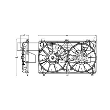 LEXUS IS 250/350/200t/300 (SEDAN) RADIATOR & A/C FAN ASSEMBLY (2.5L)(DUAL FAN) OEM#1671131600-PFM 2014-2021 PL#LX3115131