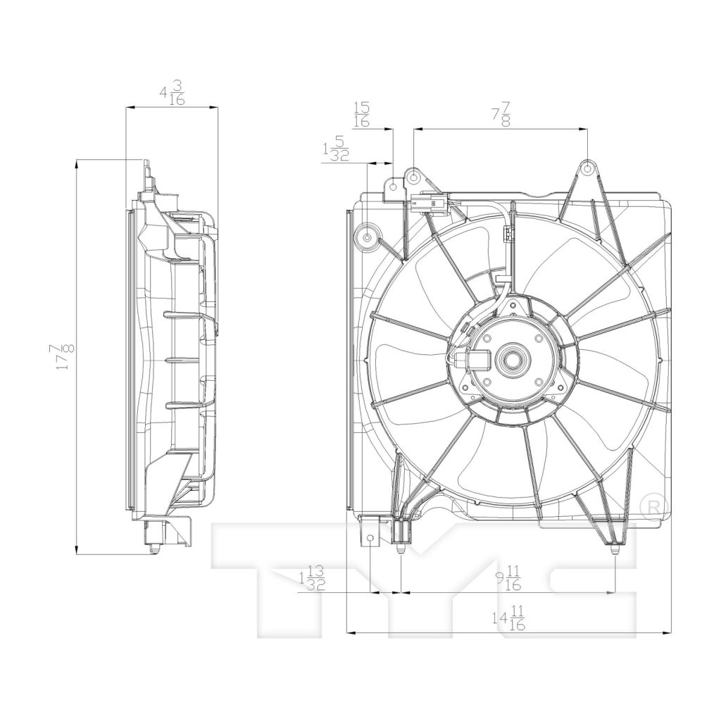 ACURA ILX RADIATOR FAN ASSEMBLY LEFT (Driver Side) 2.0L/2.4L OEM#19030R1AA01-PFM 2013-2015 PL#HO3115158