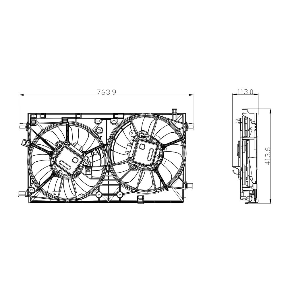 TOYOTA PRIUS PRIME RADIATOR & A/C FAN ASSY (DUAL FAN) OEM#1671137180-PFM 2017-2022 PL#TO3115212