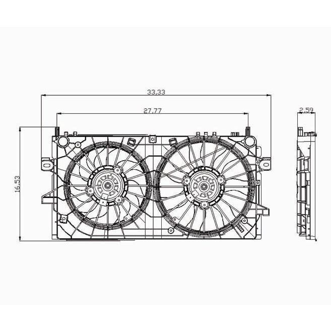 BUICK LACROSSE RADIATOR & A/C FAN ASSY (5.3L)(DUAL FAN) OEM#89018697-PFM 2008-2009 PL#GM3115188