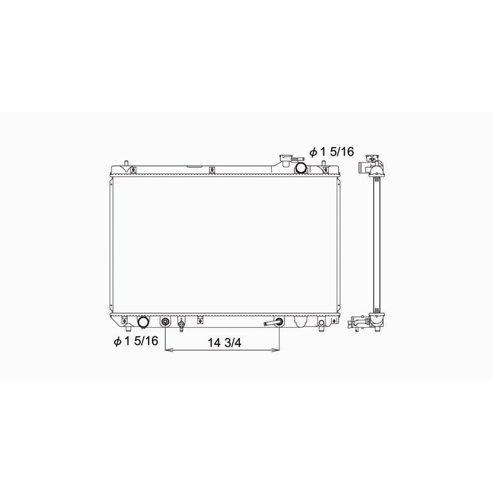 LEXUS RX 300 RADIATOR 3.0/V6 1" CORE OEM#1640020140 1999-2003 PL#LX3010112