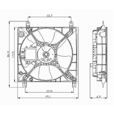 CHRYSLER SEBRING/COUPE RADIATOR FAN ASSY ( 4 & 6 CYL ) OEM#MR373149-PFM 2001-2005 PL#MI3115107