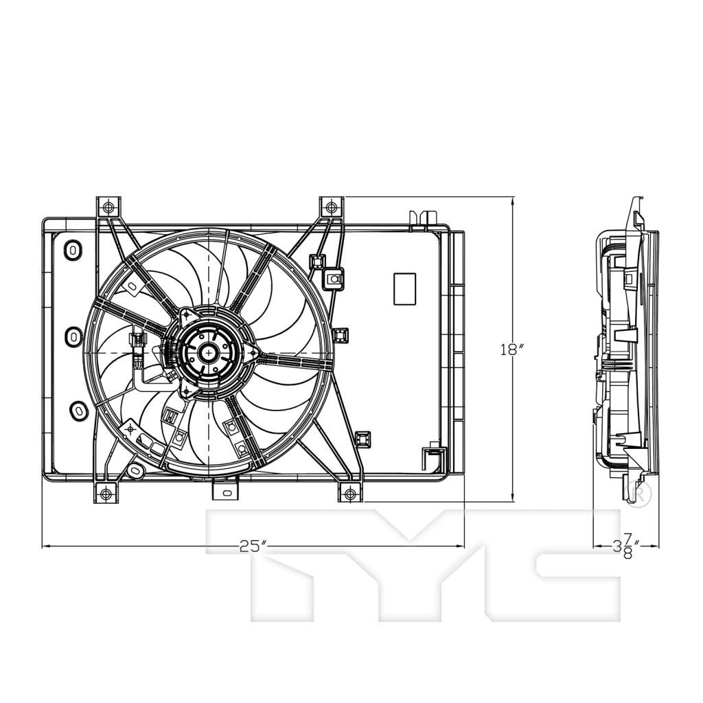 TOYOTA YARIS SEDAN/YARIS iA RADIATOR FAN ASSEMBLY OEM#16360WB001 2017-2019 PL#TO3115190