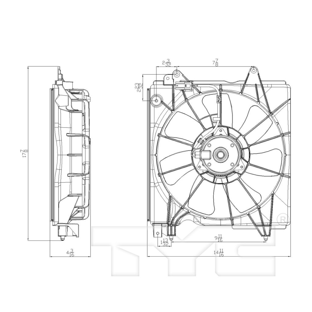 2012-2015 ACURA / HONDA Radiator cooling fan assy OEM# 19015R1AA01-PFM PL# HO3115163