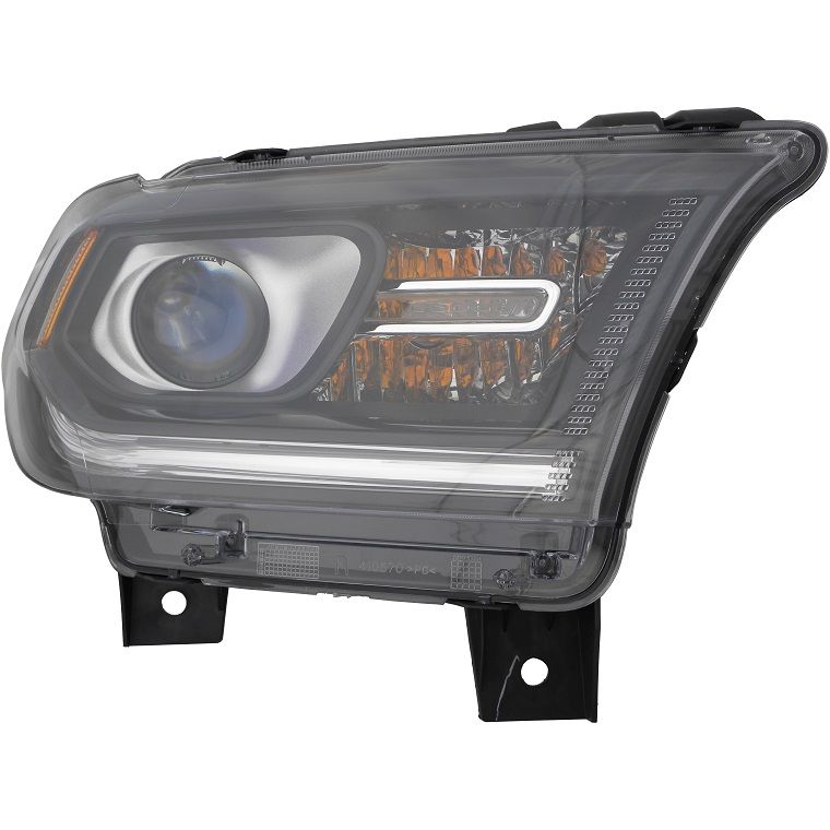 DODGE TRUCKS & VANS DURANGO HEAD LAMP ASSY RIGHT (Passenger Side) (HALOGEN)(W/LED DRL)(BLACK TRIM) OEM#55112968AI 2014-2015 PL#CH2503304