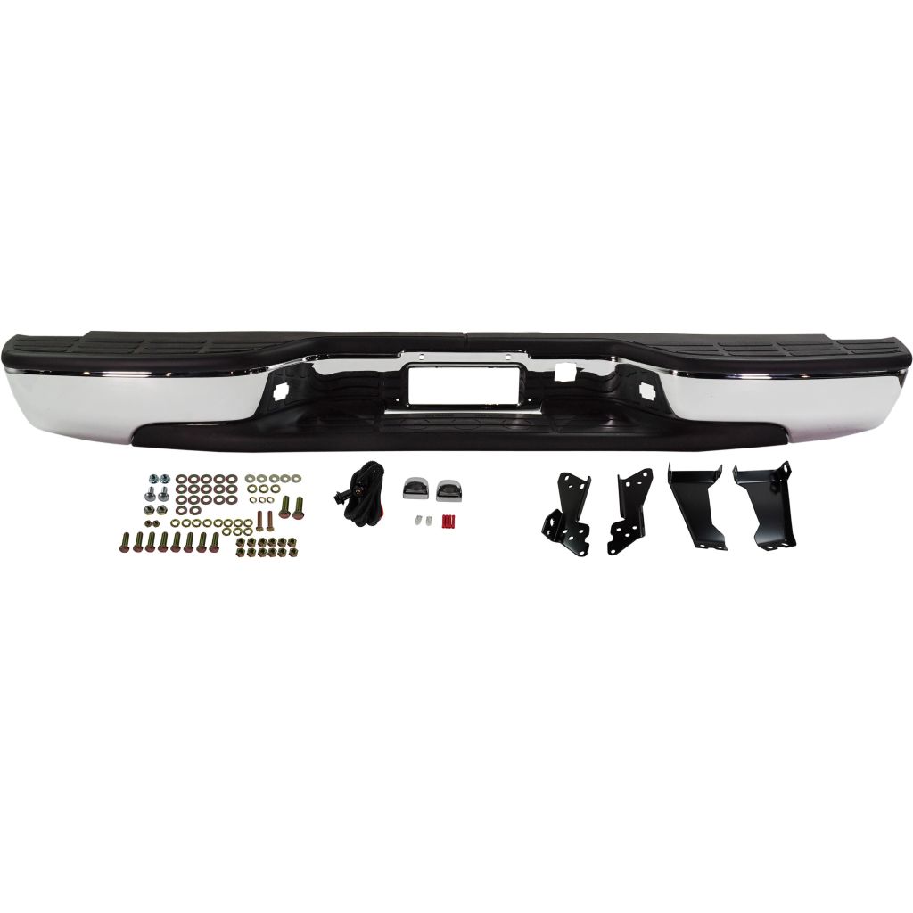 GM TRUCKS & VANS SILVERADO/PU (CHEVY) (07 OLD STYLE) REAR STEP BUMPER ASSEMBLY CHROME W/MTG KIT (Fleetside)(1500/2500) OEM#12496085 1999-2007 PL#GM1103122