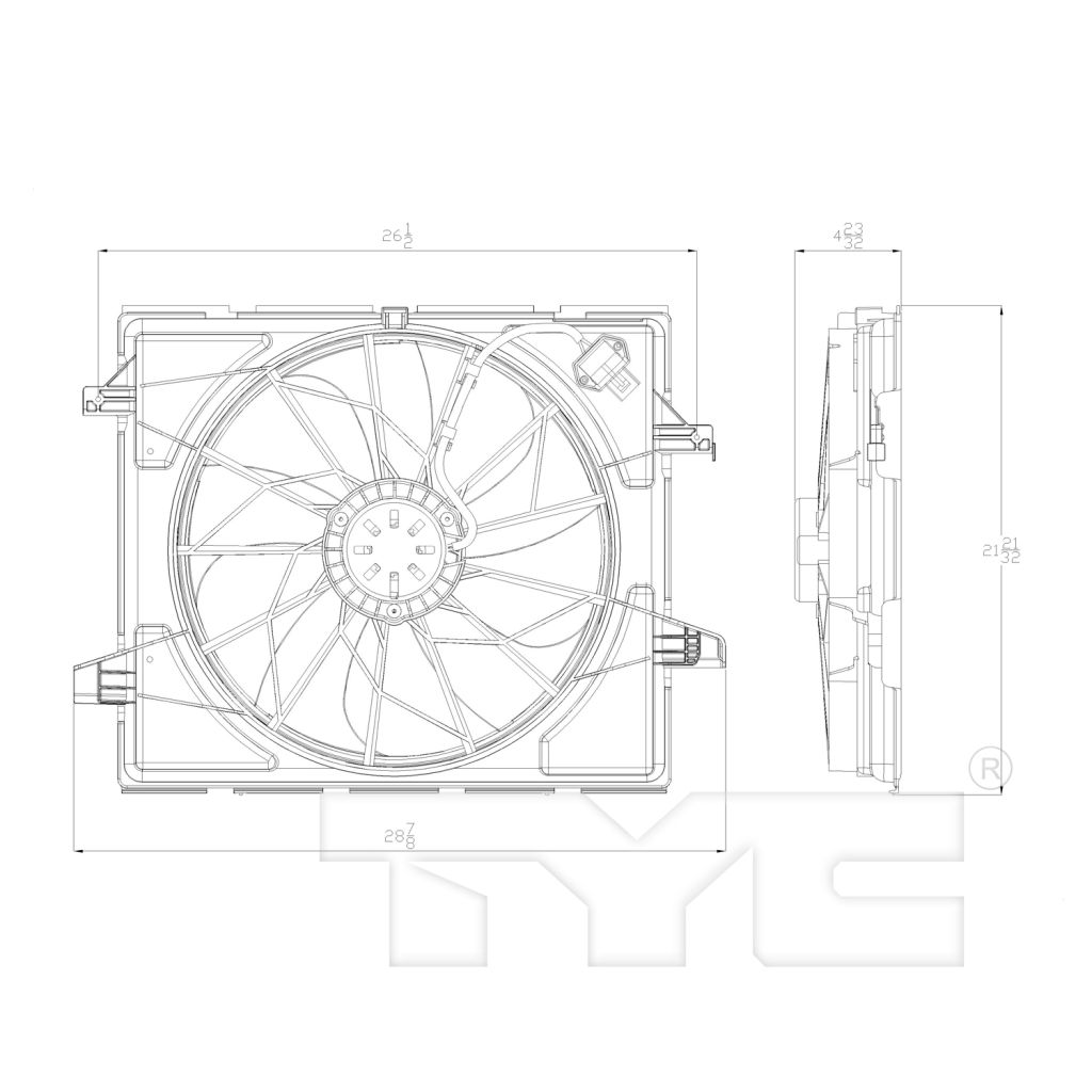 JEEP GRAND CHEROKEE RADIATOR FAN ASSEMBLY (3.6L / 5.7L )(STD DUTY) OEM#55037992AD 2014-2022 PL#CH3115170