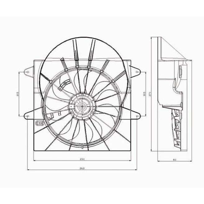 JEEP COMMANDER RADIATOR & A/C FAN ASSEMBLY (3.7/4.7L)(SINGLE FAN) OEM#5143209AB-PFM 2006-2009 PL#CH3117102