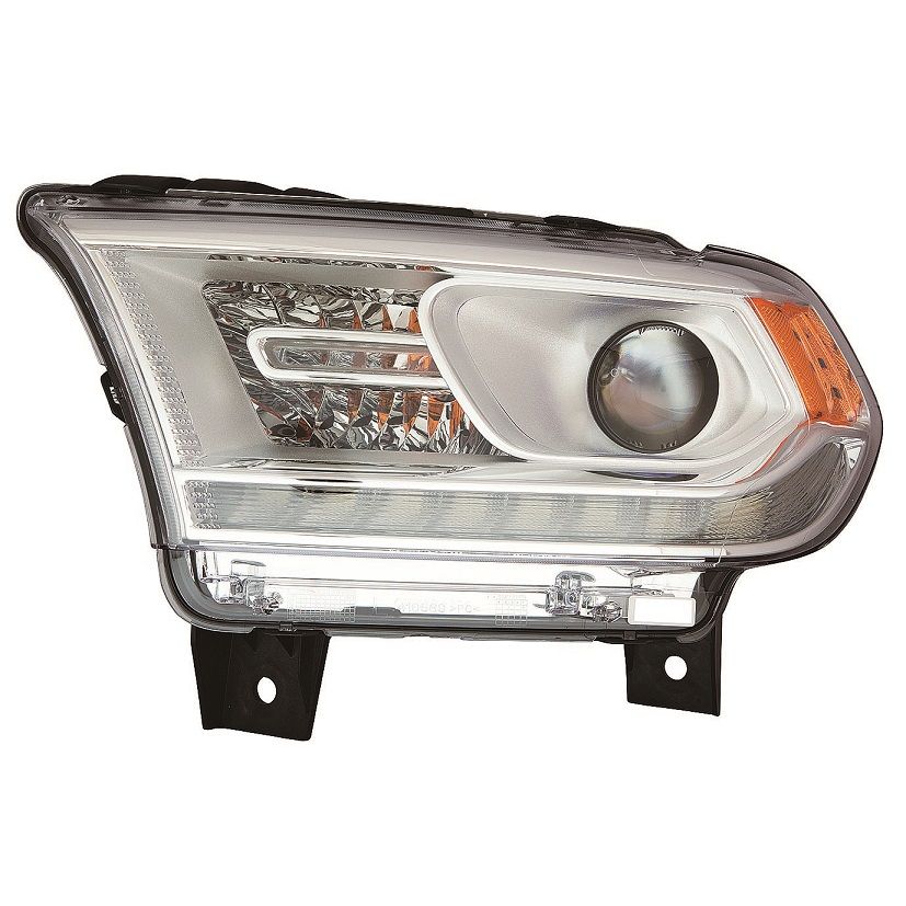DODGE TRUCKS & VANS DURANGO HEAD LAMP ASSY LEFT (Driver Side) (HALOGEN)(W/LED DRL)(CHROME TRIM)**CAPA** OEM#68299133AH 2016-2020 PL#CH2502306C
