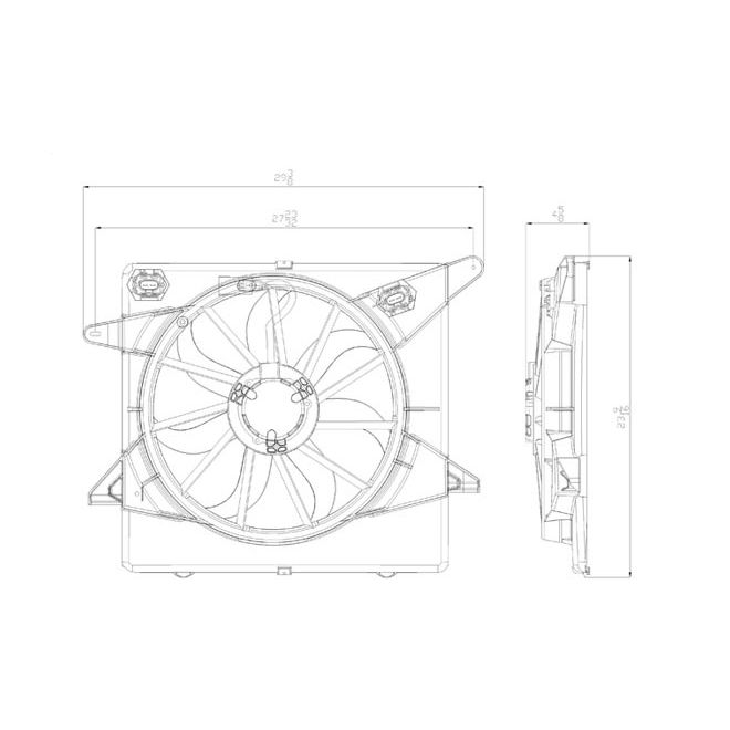 CADILLAC SRX RADIATOR FAN ASSEMBLY 3.0L/3.6L OEM#20883034 2010-2016 PL#GM3115234