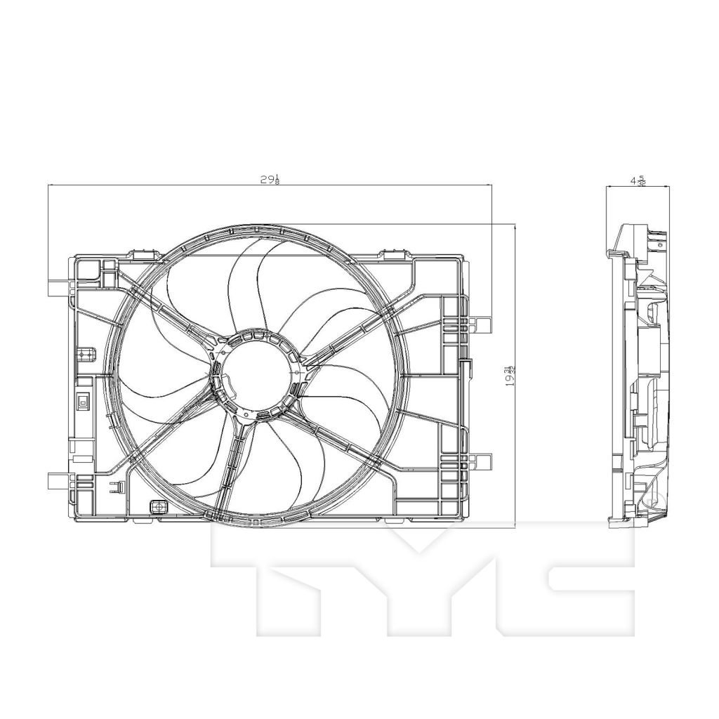 LINCOLN ZEPHYR RADIATOR & A/C FAN ASSEMBLY (SINGLE FAN) WO/MODULE OEM#7E5Z8C607A-PFM 2006 PL#FO3115172