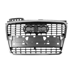 AUDI A4 CABRIO GRILLE GRAY W/CHR FRAME (W/6 TOP CROSS BAR)(WO/S-LINE) OEM#8E0853651J1QP 2007-2009 PL#AU1200112