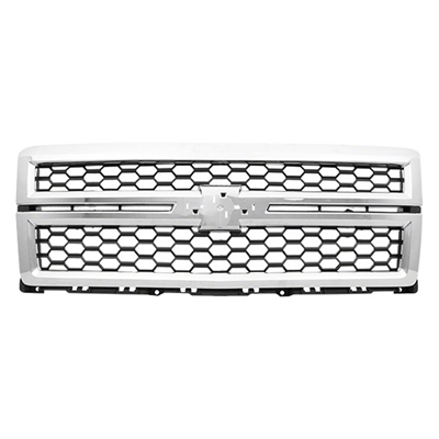 GM TRUCKS & VANS SILVERADO/PU 1500 (19 OLD STYLE) GRILLE ASSEMBLY CHROME FRAME W/BLK HONEYCOMB OEM#23259620 (P) 2014-2015 PL#GM1200696