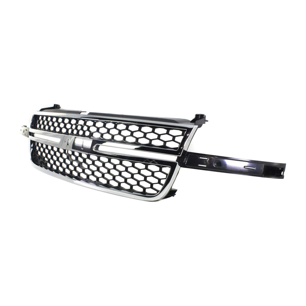 GM TRUCKS & VANS SILVERADO/PU (CHEVY) (07 OLD STYLE) GRILLE CHROME FRAME/ BLACK INNER (EXC 1500) OEM#19122337 2005-2007 PL#GM1200589