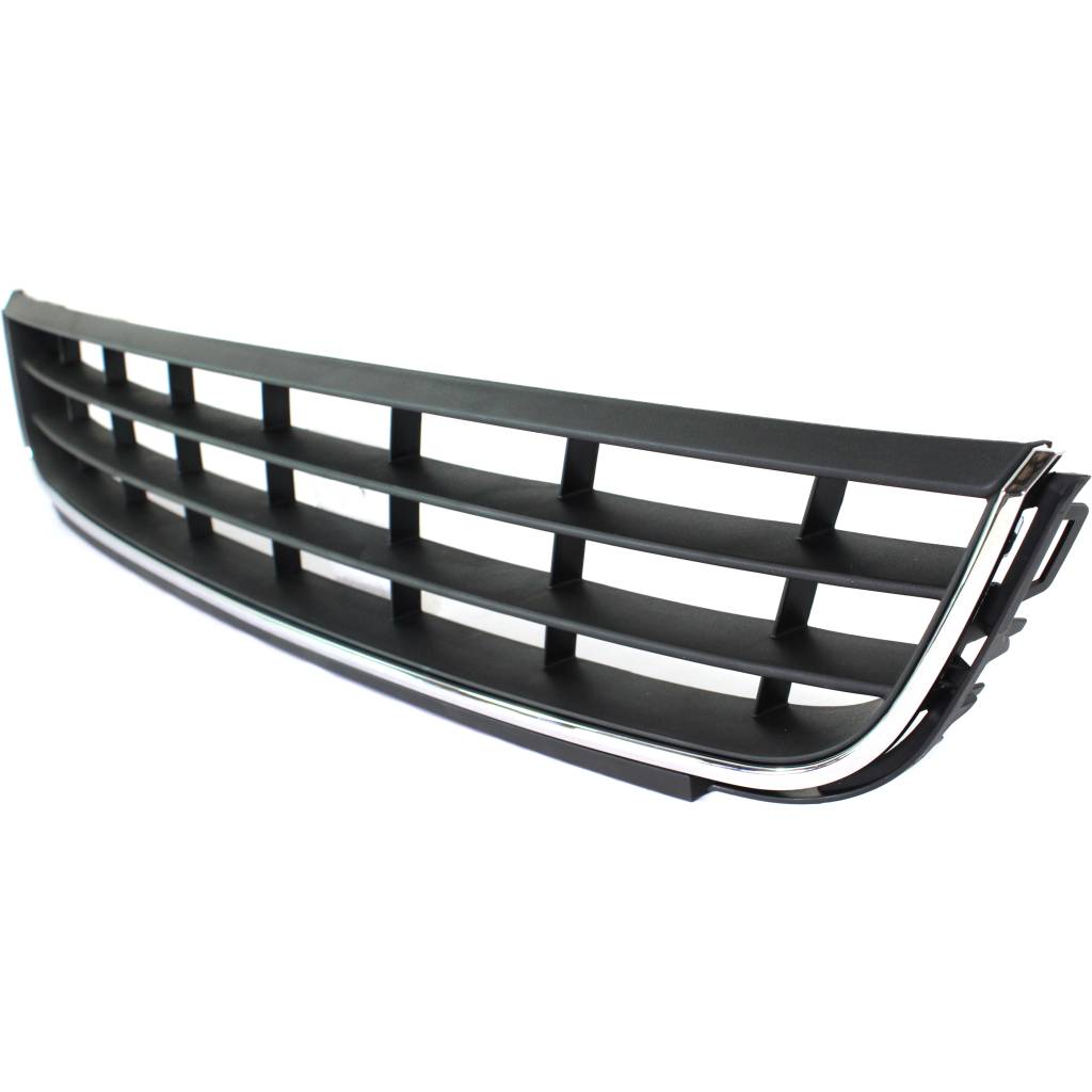 VOLKSWAGEN JETTA HYBRID FRONT BUMPER CENTER GRILLE BLACK W/CHR LOWER MOLDING OEM#5C6853671RYP 2013-2014 PL#VW1036120