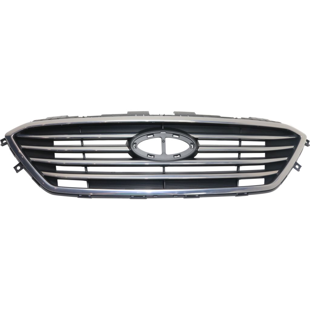 HYUNDAI SONATA GRILLE SILVER W/CHR-SATIN MOLDING (WO/AUTO CRUISE)(STD BMP) OEM#86350C2000 2015-2017 PL#HY1200174