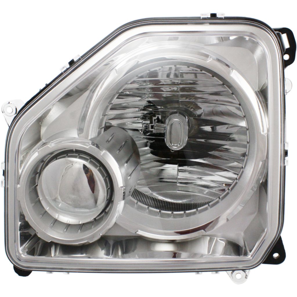 JEEPVEHICLE LIBERTY HEAD LAMP ASSY RIGHT (Passenger Side) (W/O FOG LAMP)(CHROME BEZEL)(ROUND BULB SHIELD) OEM#57010170AE-PFM 2008-2012 PL#CH2503234