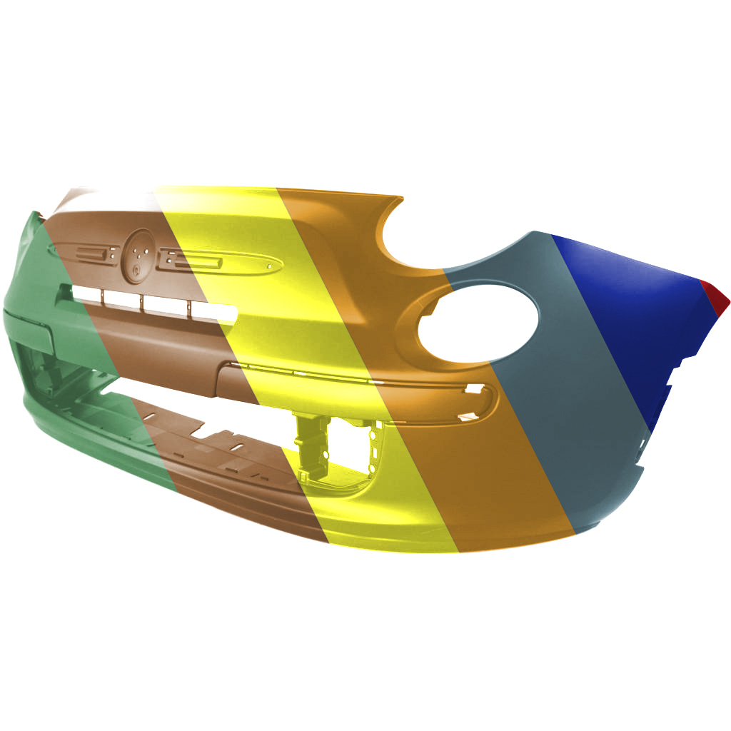 FIAT 500 2DOORS (FIAT) FRONT BUMPER COVER PRIMED (LOUNGE)(W/FOG)((W/CHR MLDG) OEM#1RZ55TZZAB 2012-2017 PL#FI1000103