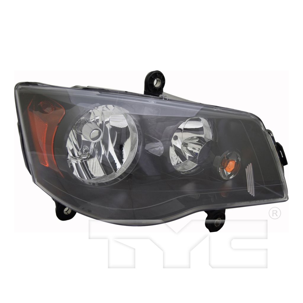CHRYSLER TOWN & COUNTRY HEAD LAMP ASSY RIGHT (Passenger Side) (HALOGEN)(BLACK BEZEL)**CAPA** OEM#68206500AE 2014-2016 PL#CH2503266C