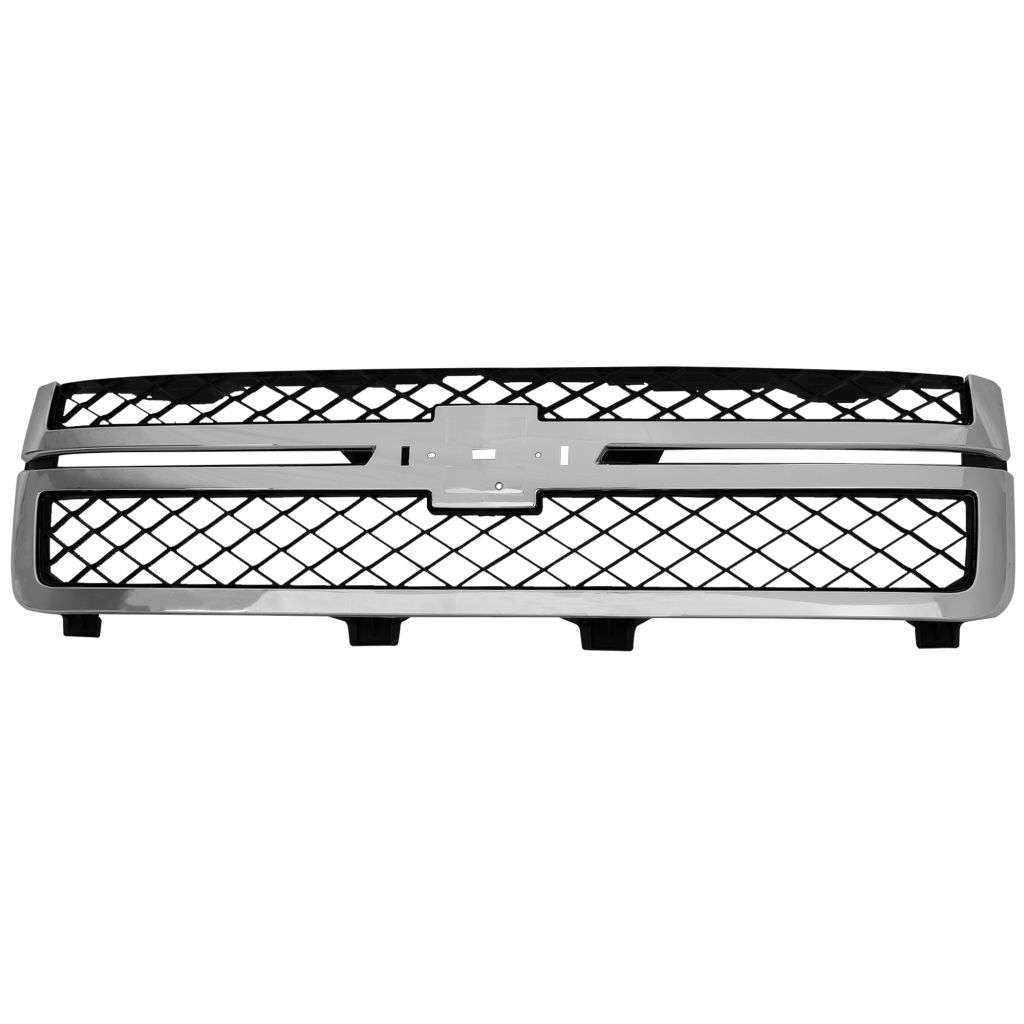 GM TRUCKS & VANS SILVERADO/PU 2500/3500 (CHEVY) GRILLE CHROME/GRAY (EXC Z71 PKG) **CAPA** OEM#20966058 2011-2014 PL#GM1200639C