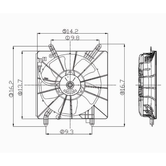 ACURA RSX RADIATOR FAN ASSY (W/AT) OEM#19015PNDA01-PFM 2002-2006 PL#AC3115103