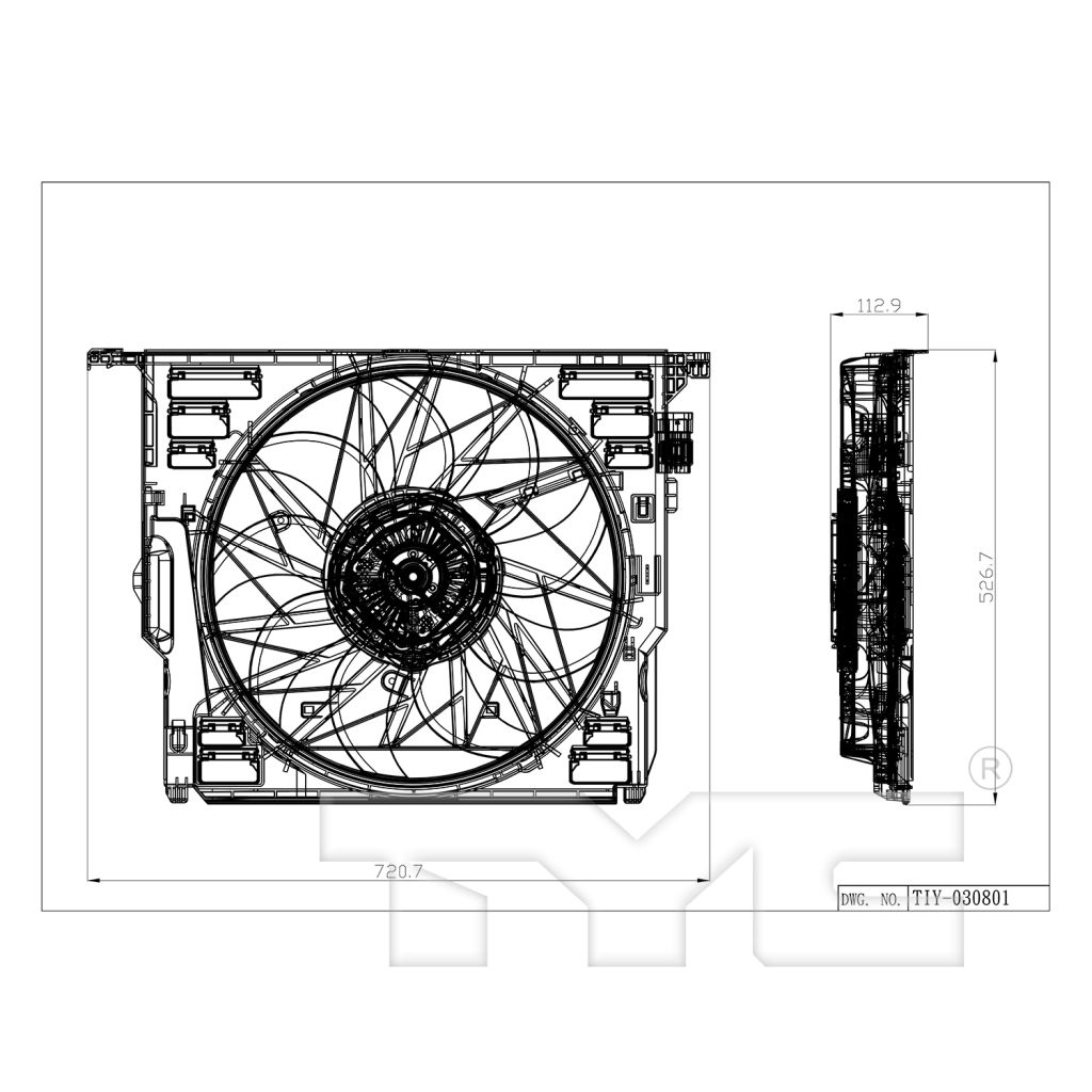 BMW BMW 6 SERIES RADIATOR & A/C FAN ASSY (4.4L)(SINGLE FAN) OEM#17428509743 2012-2018 PL#BM3115120