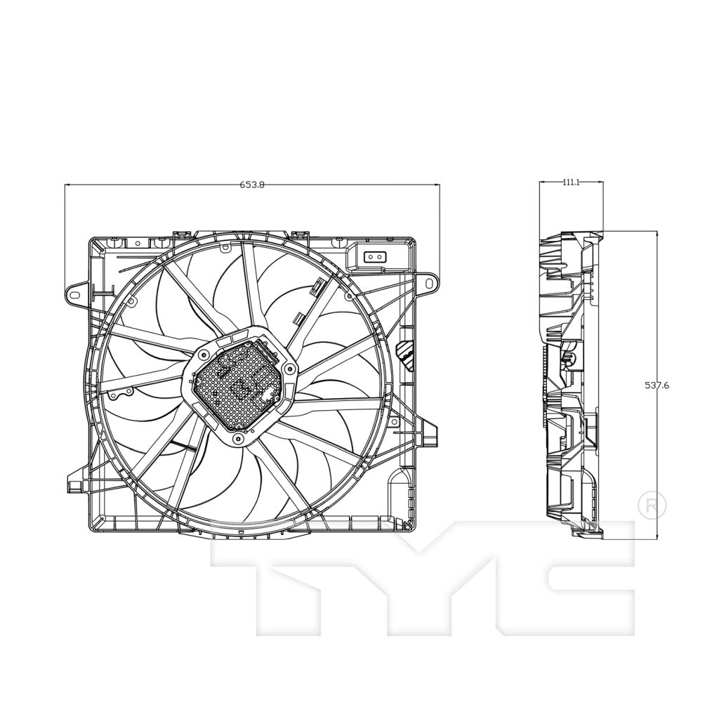 JEEPVEHICLE GLADIATOR RADIATOR & A/C FAN ASSY (3.6L WO/TOWING) OEM#68282799AE 2018-2024 PL#CH3115202