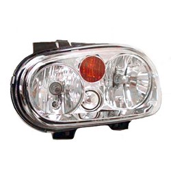 VOLKSWAGEN GOLF/GTI (New Style) HEAD LAMP ASSEMBLY LEFT (Driver Side) (W/O FOG)(4 BULB TYPE)(W/CHR BEZEL) OEM#1J0941017D 2002-2005 PL#VW2502123