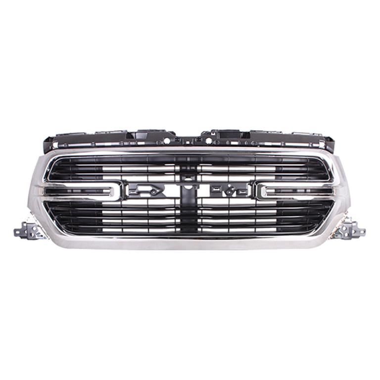 DODGE TRUCKS & VANS DODGE/PU (R1500) GRILLE BLACK BAR W/CHROME SURROUND (W/CAMERA)(BIG HORN) OEM#68412152AC 2019-2022 PL#CH1200420