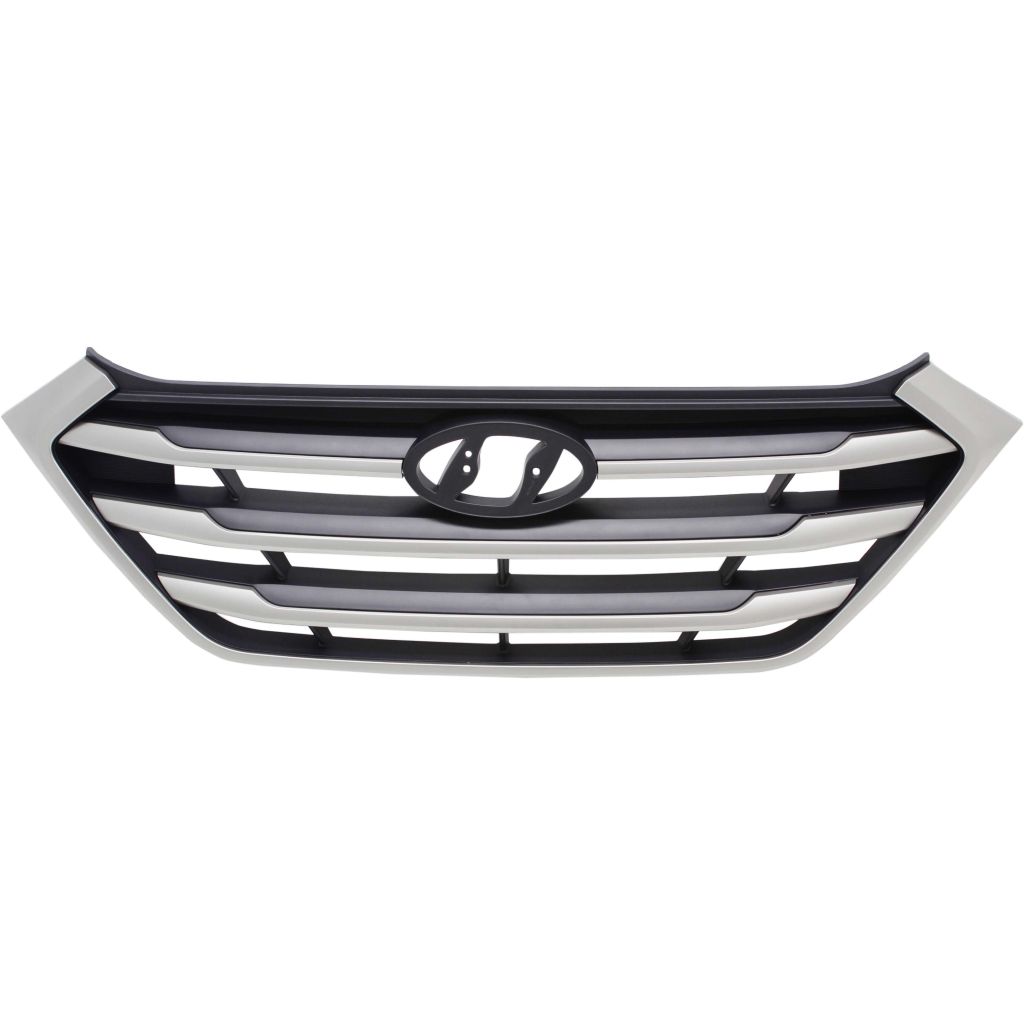 HYUNDAI TUCSON GRILLE SILVER/BLACK BAR W/SILVER FRAME(To 5-16-16) OEM#86350D3000RAM 2016-2017 PL#HY1200189
