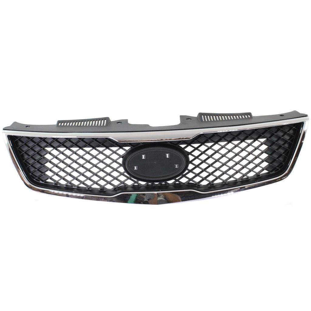 KIA FORTE SEDAN GRILLE ASSEMBLY BLACK (W/CHR MLDG) OEM#863501M010 2010 PL#KI1200139