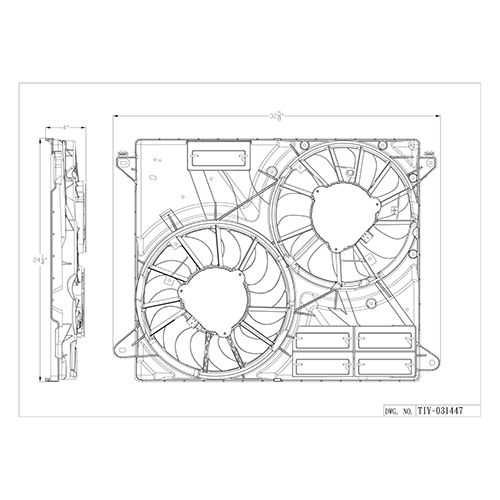 FORD TRUCKS & VANS EDGE RADIATOR & A/C FAN ASSY(DUAL FAN)(2.0L TURBO) OEM#F2GZ8C607A 2019-2022 PL#FO3115223
