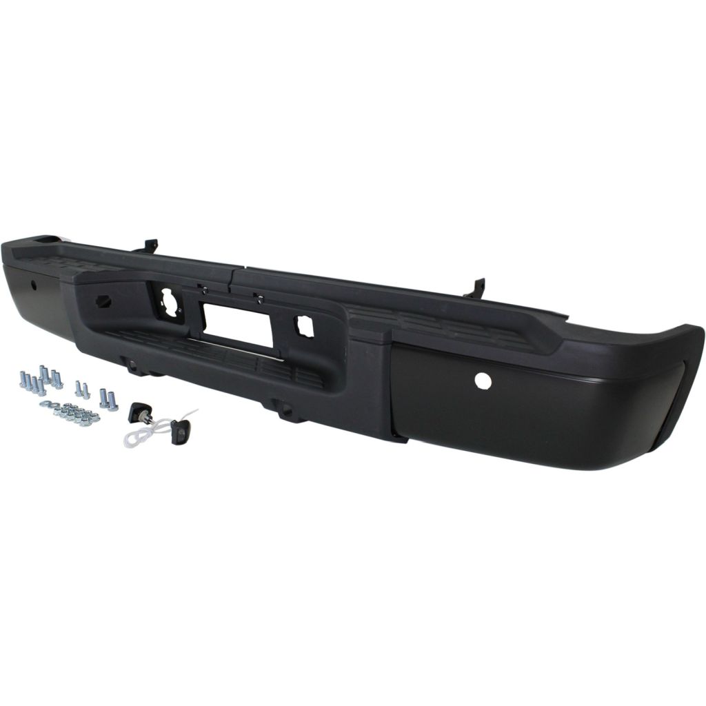 GM TRUCKS & VANS SILVERADO/PU 2500/3500 (CHEVY) STEP BUMPER ASSEMBLY BLACK (SINGLE REAR WHEEL) (W/ SENSOR) OEM#20899965-PFM 2011-2014 PL#GM1103161