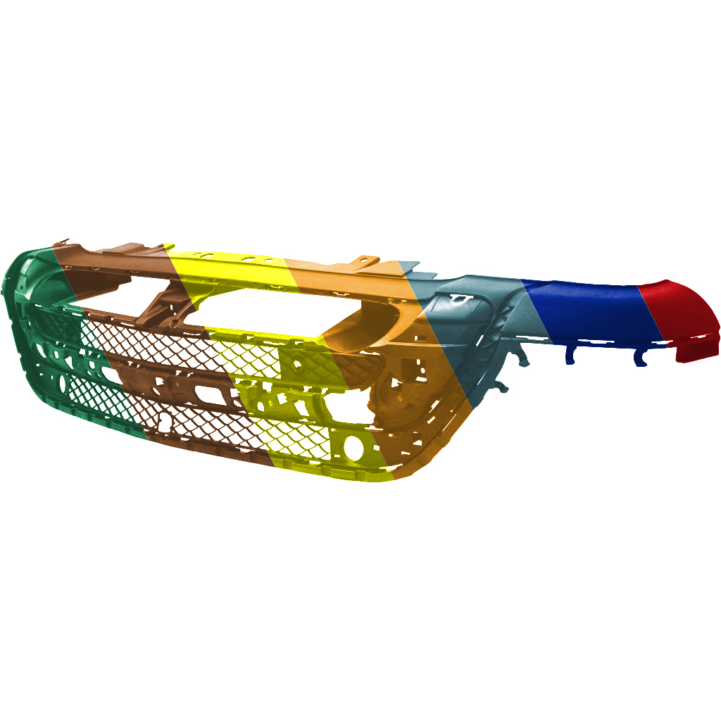 MERCEDES-BENZ GLS-CLASS (166) FRONT BUMPER COVER LOWER PRIMED (W/SENSOR)(W/OFF ROAD PKG)(GLS450 WO/SPORT) OEM#1668854765 2017-2019 PL#MB1015110