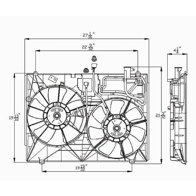 TOYOTA SIENNA RADIATOR & A/C FAN ASSY 3.3L (DUAL FAN) OEM#167110A240-PFM 2006 PL#TO3115144