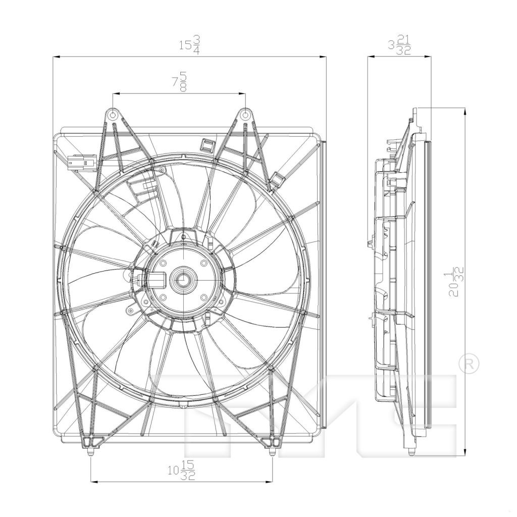 HONDA ODYSSEY A/C FAN ASSEMBLY (RH) OEM#38616RV0A01-PFM 2011-2017 PL#HO3113131