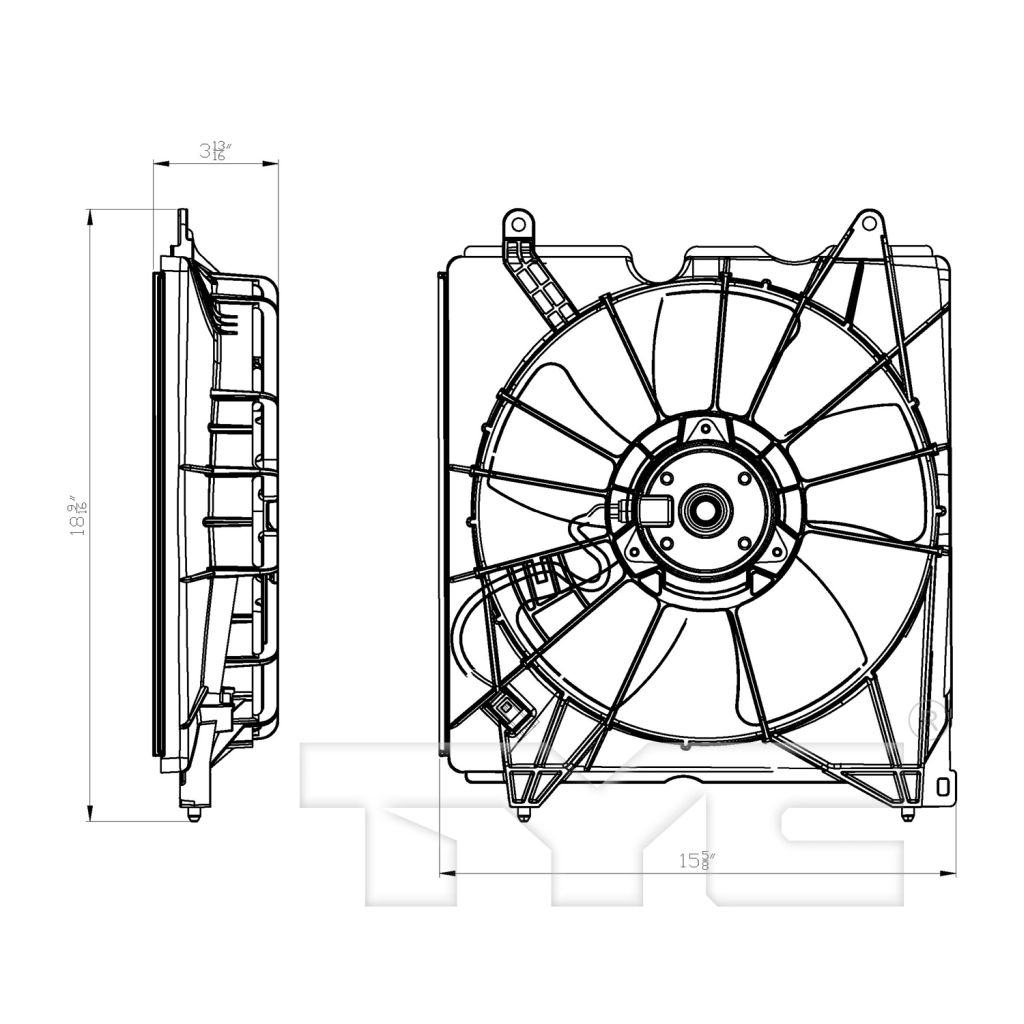 2013-2020 ACURA / HONDA Radiator cooling fan assy OEM# 190155A2A02-PFM PL# HO3115164