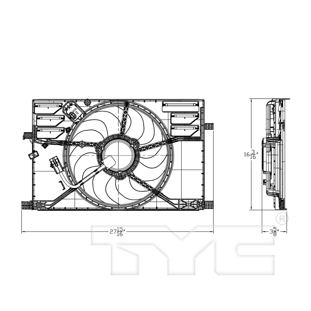 FIAT 500X (FIAT) RADIATOR & A/C FAN ASSEMBLY (2.4L) OEM#68360299AA 2016-2018 PL#FI3115102