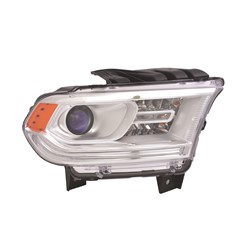DODGE TRUCKS & VANS DURANGO HEAD LAMP ASSEMBLY RIGHT (Passenger Side) (HALOGEN)(W/ LED DRL)(CHR BEZEL) OEM#68184822AH 2014-2015 PL#CH2503257