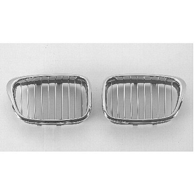 BMW BMW 5 SERIES GRILLE RIGHT (Passenger Side) CHROME FRAME & BLACK INNER (525i/530i) OEM#51137005838 2001-2003 PL#BM1200139
