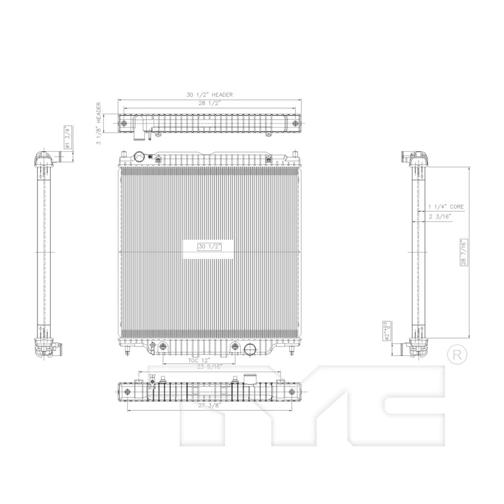 FORD TRUCKS & VANS FORD/PU (F250/350/450/550) Super Duty RADIATOR (05 5.4L/V8) (6.0L/V8 & 6.8L/V10) OEM#6C3Z8005DA 2005-2007 PL#FO3010282