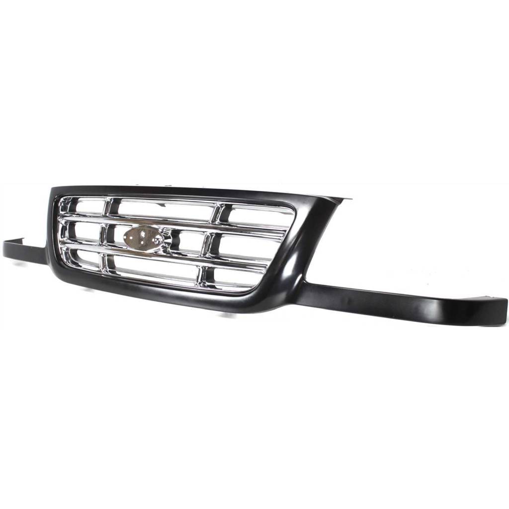 FORD TRUCKS & VANS RANGER GRILLE PTD/CHROME ( 2 horizontal & 2 vetical bars) OEM#3L5Z8200CA 2001-2003 PL#FO1200394